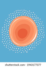 Sun and sky background, abstract minimalist design for wall, posters, banners. Vector illustration.