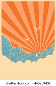 Sun and sky background poster for text