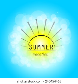 Sun and sky background. Vector