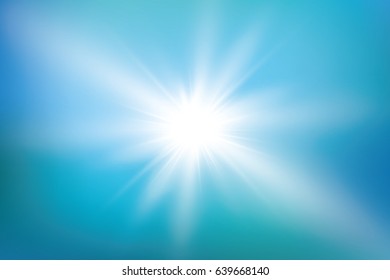 sun, sky blue background with rays

