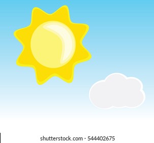 sun sky and clouds vector design
