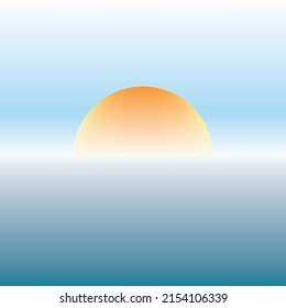 Sun with sky in gradient color vector for background.