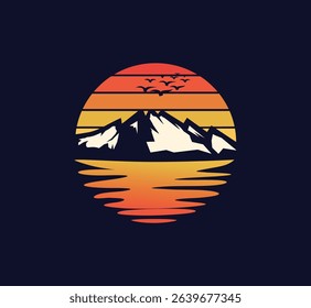 Sun Sky Mountains logo design