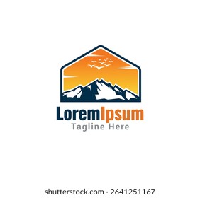 Sun Sky Mountains logo design