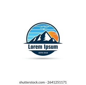 Sun Sky Mountains logo design
