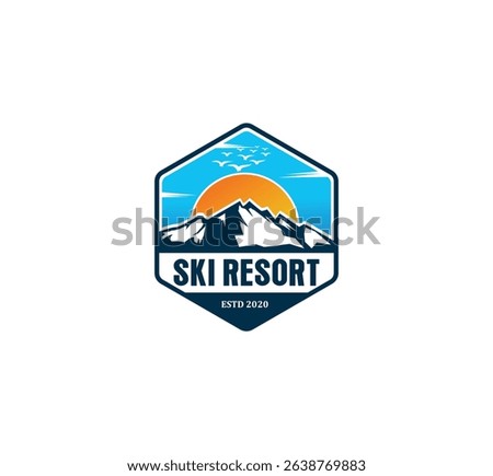Sun Sky Mountains logo design