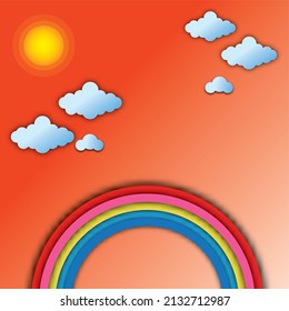 Sun  Sky Rainbow Cloud Colorful Abstract Background