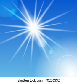 The sun in the sky. Vector.
