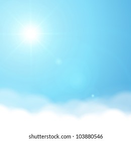 Sun And Sky Vector Background