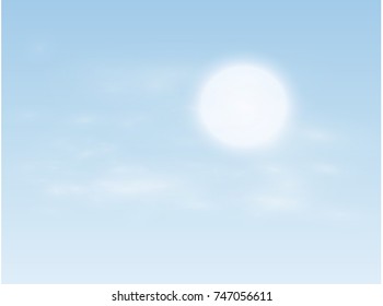 The sun and sky. Weather and forecast a Transparent background. Vector illustration.