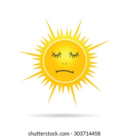 sun sleep yellow vector illustration