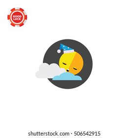 Sun Sleeping Vector Icon