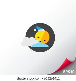 Sun Sleeping Vector Icon