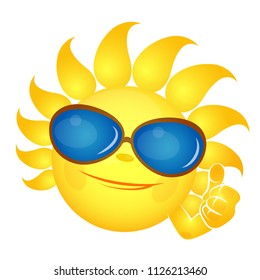 Sun with a smile in glasses design