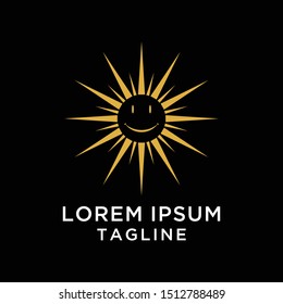 Sun Smile Gold Logo Template