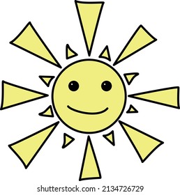 Sun with a smile. vector illustration for kids