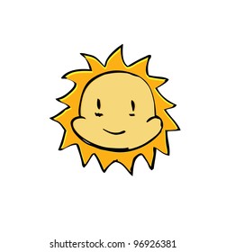 sun smiling mascot - vector illustration