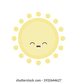 Sun Smiling On White Background Vector Illustration Design