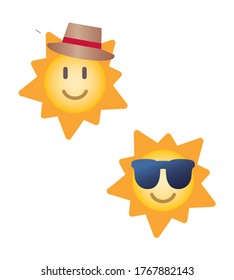 Ilustración del icono del cuidado de Uv sonriente solar
