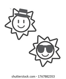 Sun smiling Uv care icon montone illustration