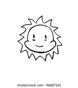 sun smiling - vector illustration
