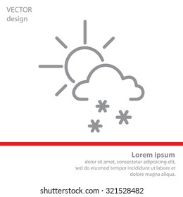 Sun snow icon vector