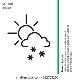 Sun snow icon vector
