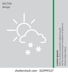 Sun snow icon vector