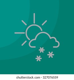 Sun snow icon vector