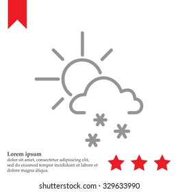Sun snow icon vector