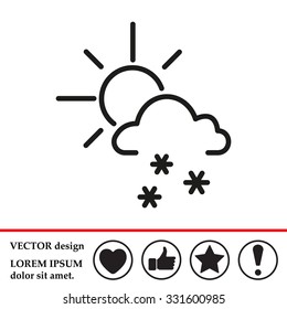 Sun snow icon vector