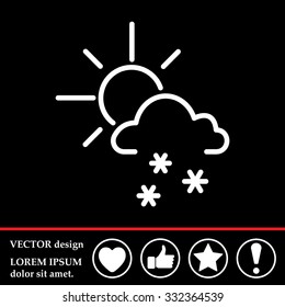 Sun snow icon vector