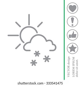 Sun snow icon vector