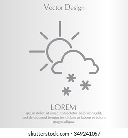 Sun snow icon vector
