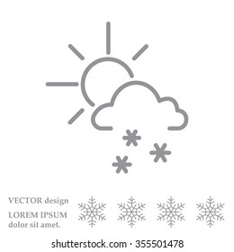 Sun snow icon vector