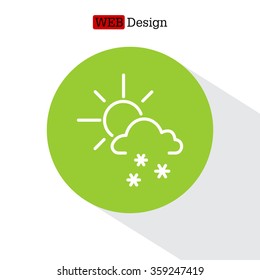 Sun snow icon vector
