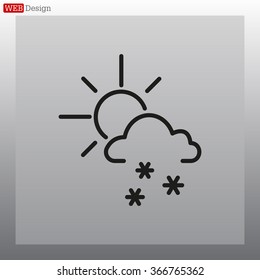 Sun snow icon vector