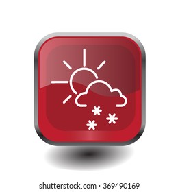 Sun snow icon vector