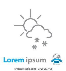 Sun snow icon vector