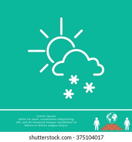 Sun snow icon vector