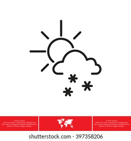 Sun snow icon vector