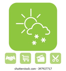 Sun snow icon vector