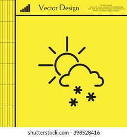 Sun snow icon vector