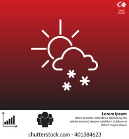 Sun snow icon vector