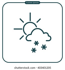 Sun snow icon vector