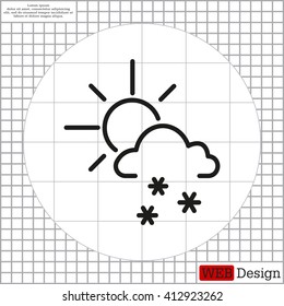 Sun snow icon vector