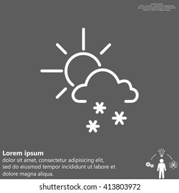 Sun snow icon vector