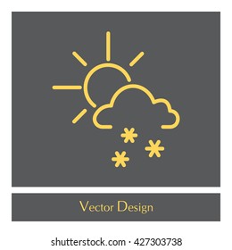Sun snow icon vector