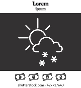 Sun snow icon vector