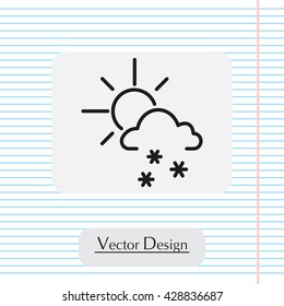 Sun snow icon vector
